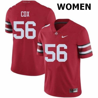 Women's Ohio State Buckeyes #56 Aaron Cox Red Nike NCAA College Football Jersey Colors GWJ3444EC